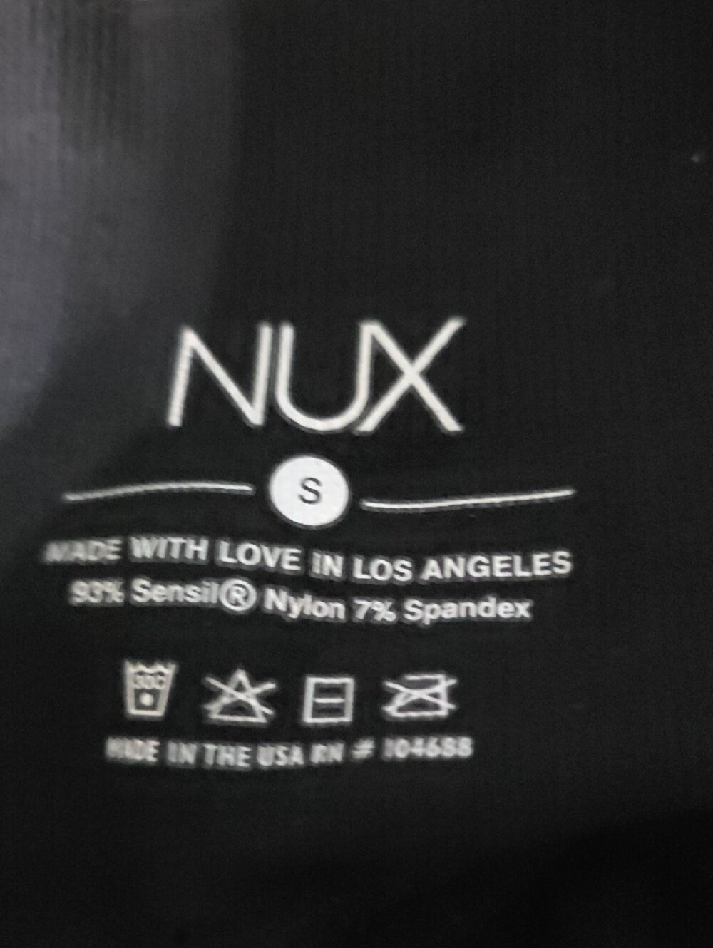 NUX High-Rise Ribbed Black Women's LEGGINGS - Picture 3 of 4